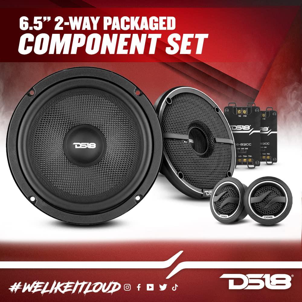 DS18, DS18 ZXI-62C 6.5 2- Way Car Audio Component Speaker System with Kevlar Cone - Set of Woofer, Crossover and Tweeter