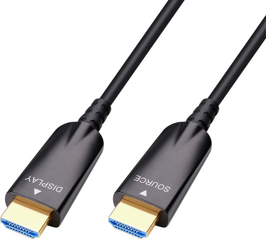 D-tech, DTECH 25ft HDMI Cable with 1080p 60Hz 4K 30Hz HDMI Fiber Optic Technologies for Long Distance Connection(8m,Black)