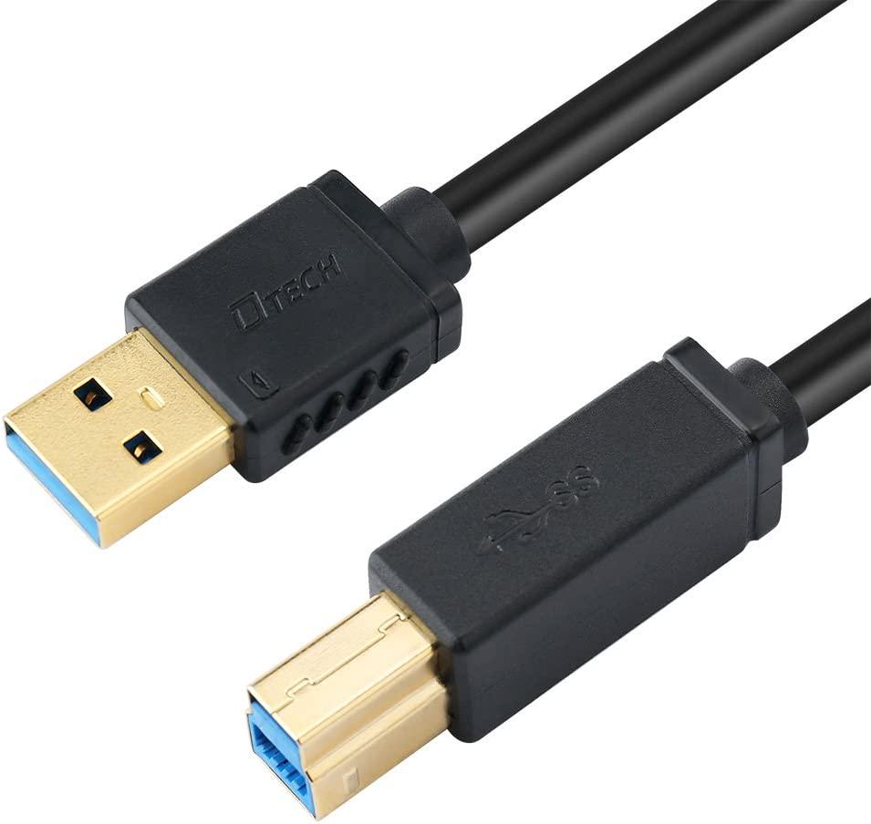 DTech, DTECH 2m USB 3.0 Cable A Male to B Male USB Printer Cord KVM Data Wire 6 ft