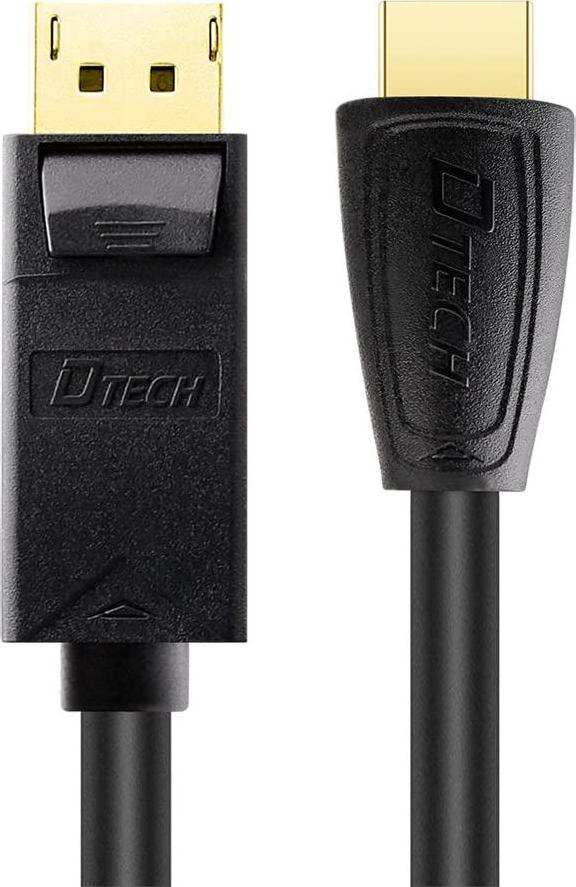 D-tech, DTECH 3m DisplayPort to HDMI Cable Male to Male 1080p Resolution High Speed Gold Plated DP to HDMI Cord (10 ft, Black)