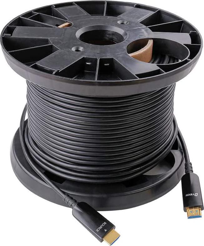 DTECH-AU, DTECH 50m Fiber Optic HDMI Cable 4K 30Hz and 1080p 60Hz Ultra HD Video 3D ARC HDCP CEC High Speed Male to Male Type A Port Monitor Projector Cord (164 Feet, Black)