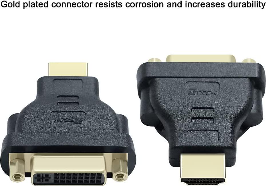 D-tech, DTECH DVI Female to HDMI Male Adapter Bi-Directional DVI 24+5 Port Converter