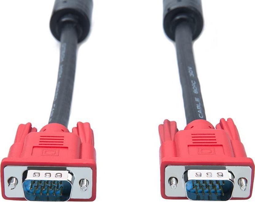 DTech, DTECH VGA Computer Monitor Cord 1.5m with Dual Ferrite Cores Standard 15 Pin Male to Male VGA Cable 5 ft