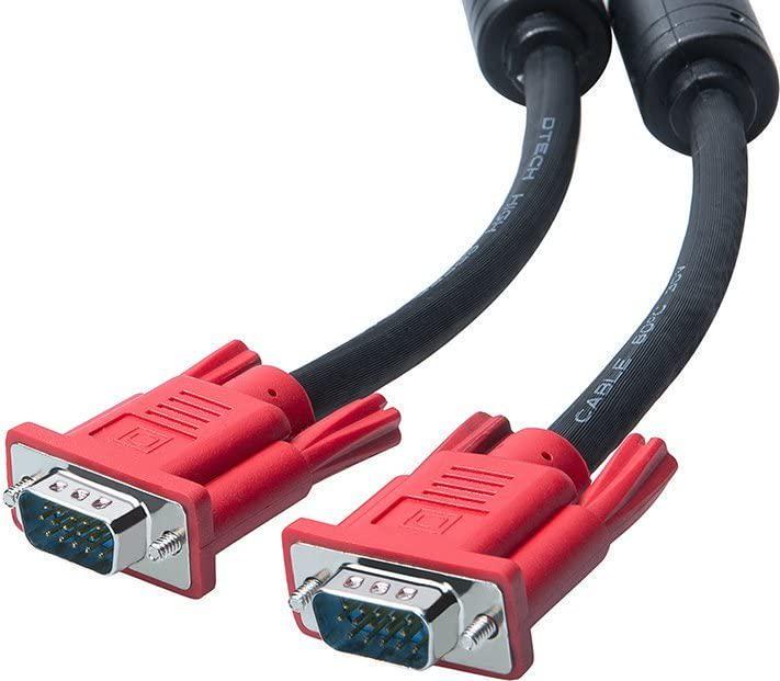 DTech, DTECH VGA Computer Monitor Cord 1.5m with Dual Ferrite Cores Standard 15 Pin Male to Male VGA Cable 5 ft