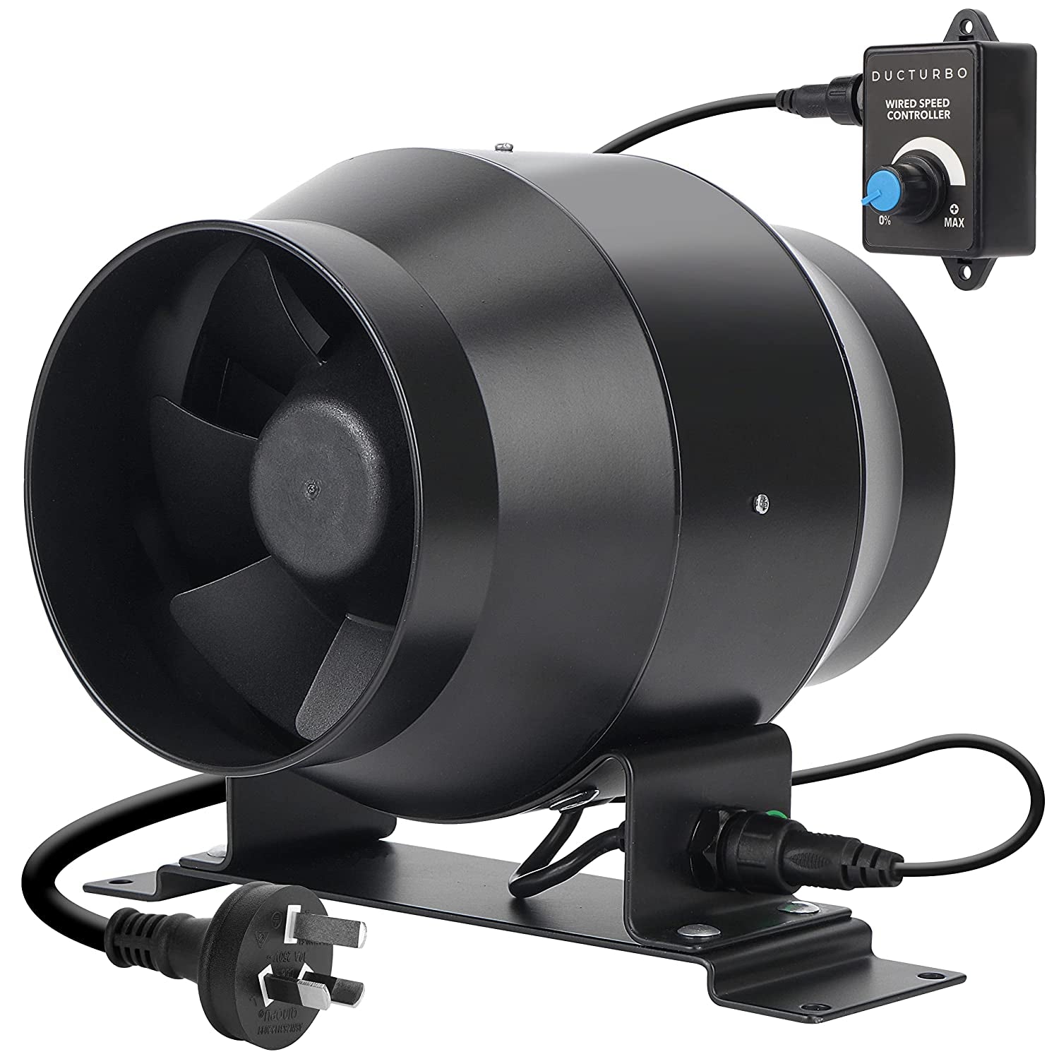 DUCTURBO, DUCTURBO 4 Inch Inline Duct Fans, 160 CFM Ventilation Exhaust Fan Ideal for Indoor Heating Cooling Transfer or Grow Tents Air Boosting, with Variable Speed Controller
