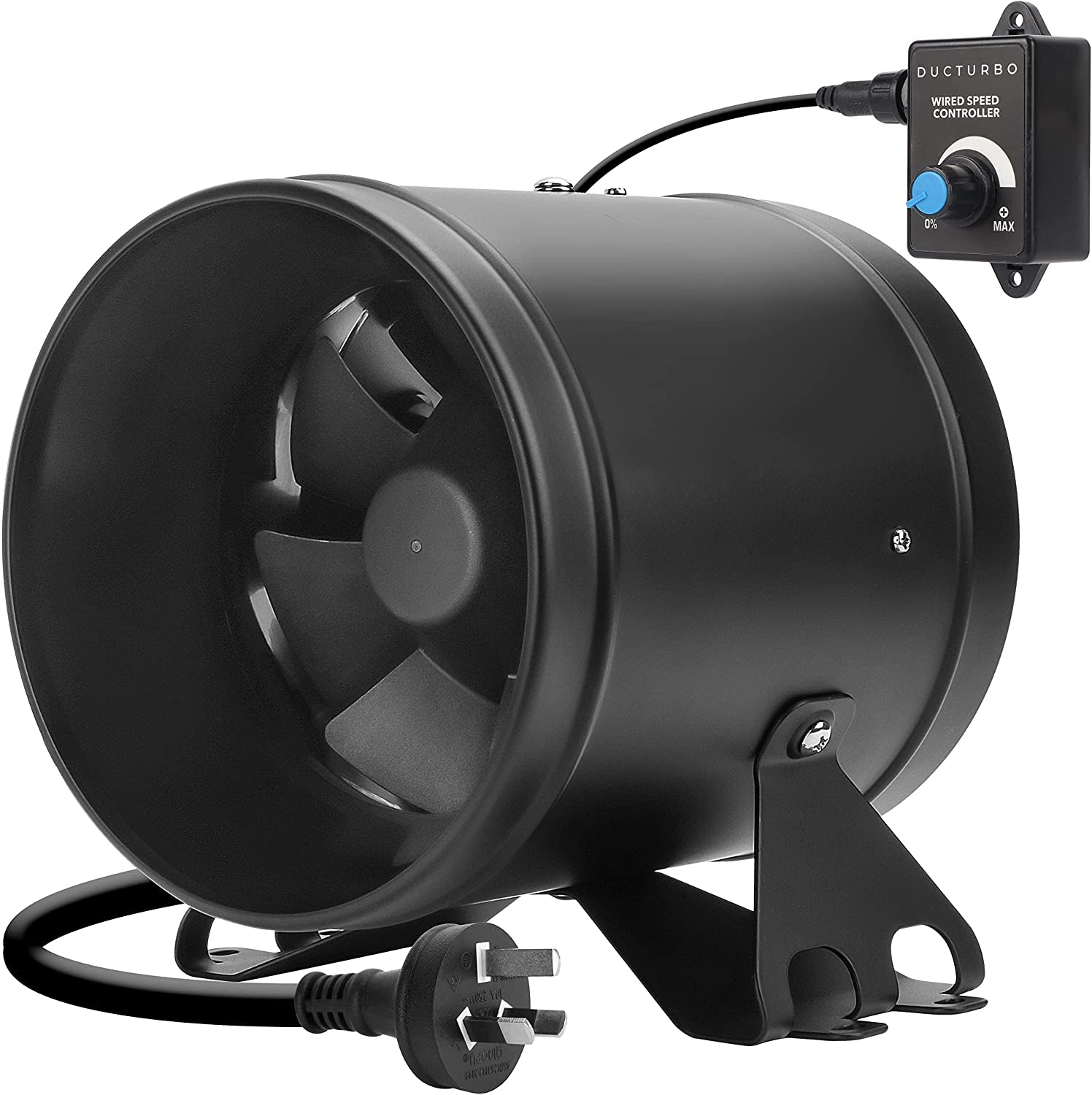 DUCTURBO, DUCTURBO 6 Inch Inline Duct Fans, 350 CFM Ventilation Exhaust Fan Ideal for Indoor Heating Cooling Transfer or Grow Tents Air Boosting, with Variable Speed Controller