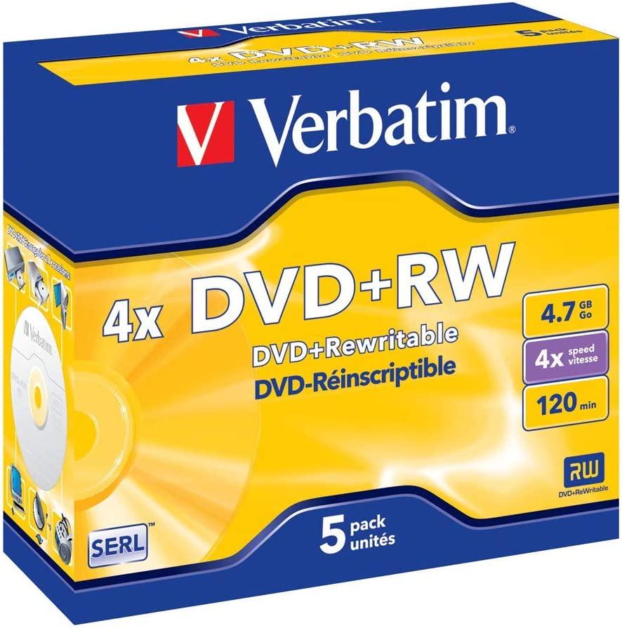 VERBATIM, DVD+RW 4.7GB 5Pk Jewel Case 4X