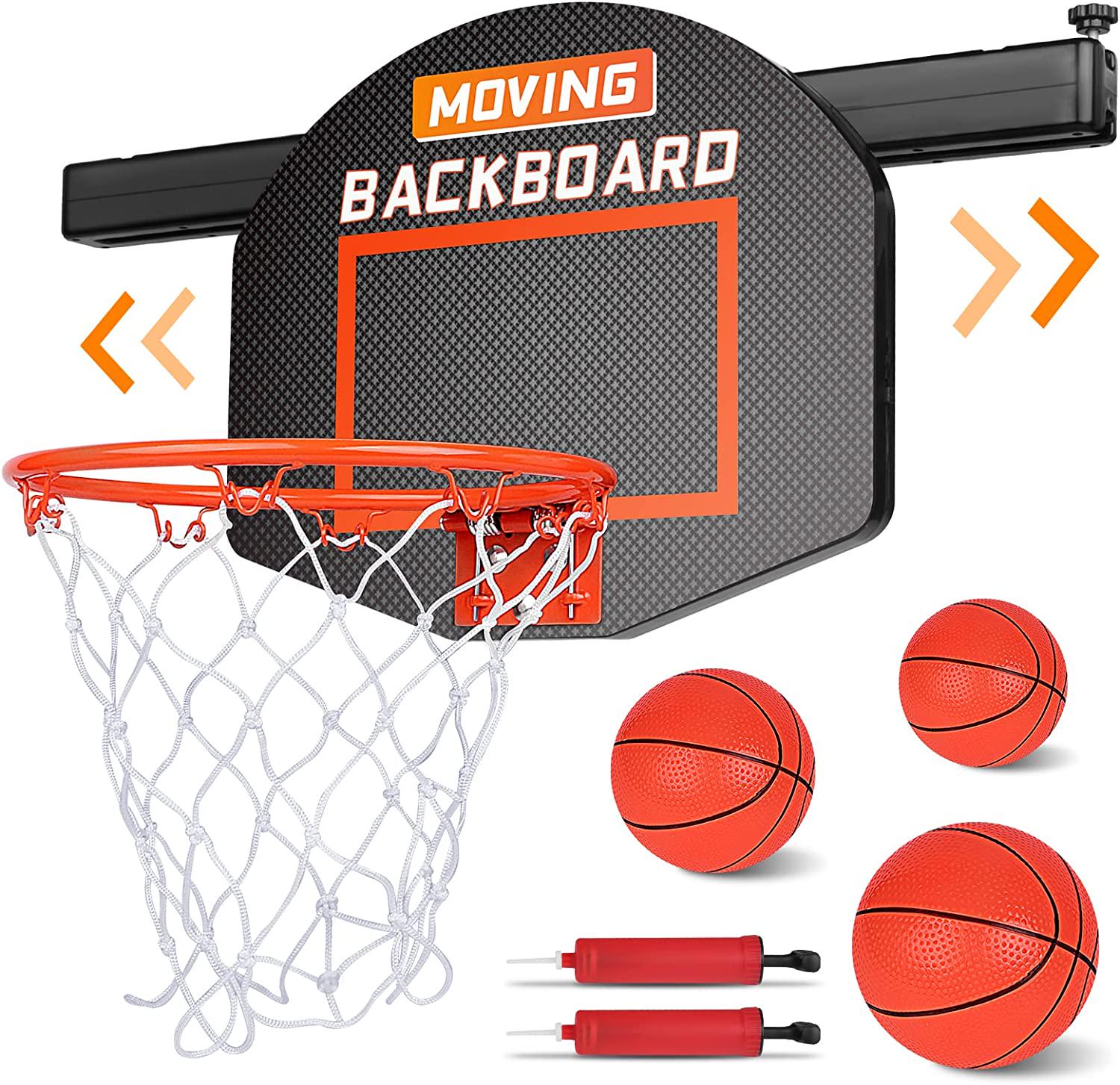 DX DA XIN, DX DA XIN Mini Basketball Hoop for Kids, Moving Backboard Basketball Gift for Boys Indoor Shooting Ball Game Bedroom Door Sport Toys Birthday for 3 4 5 6 7 Old Children