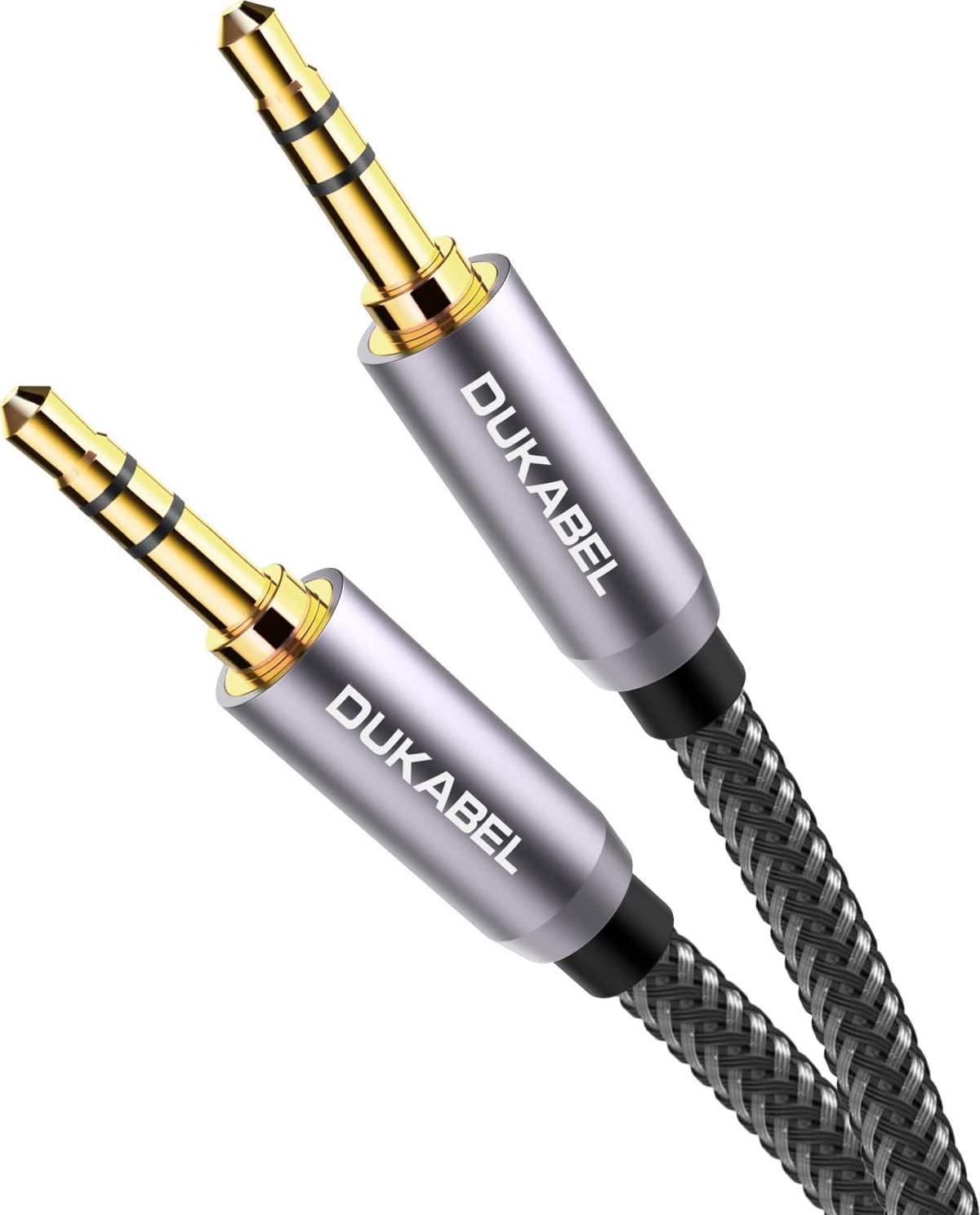 DuKabel, DuKabel Top Series 3.5mm AUX Cable Lossless Audio Gold-Plated Auxiliary Audio Cable Nylon Braided Male to Male Stereo Audio AUX Cord Car Headphones Phones Speakers Home Stereos 4 Feet / 1.2 Meters
