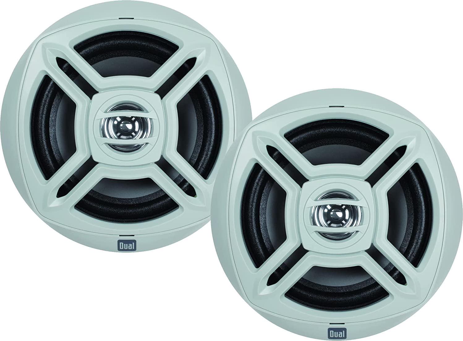 Dual Electronics, Dual Electronics WSM651 Two 6.5 inch Water Resistant Dual Cone High Performance Marine Speakers with 100 Watts of Peak Power
