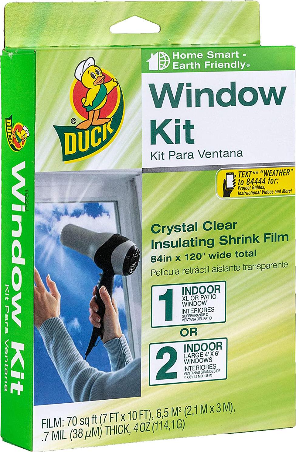 Duck Brand, Duck Brand 282450 Indoor Extra Large Window/Patio Door Shrink Film Kit, 84-Inch x 120-Inch