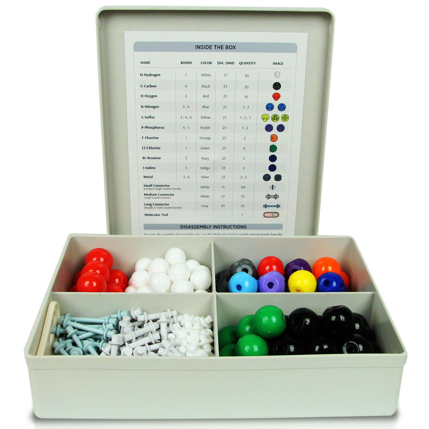 Duluth Labs, Duluth Labs Organic Chemistry Molecular Model Student Kit - (88 Atoms and 140 Bond Parts) - MM-004