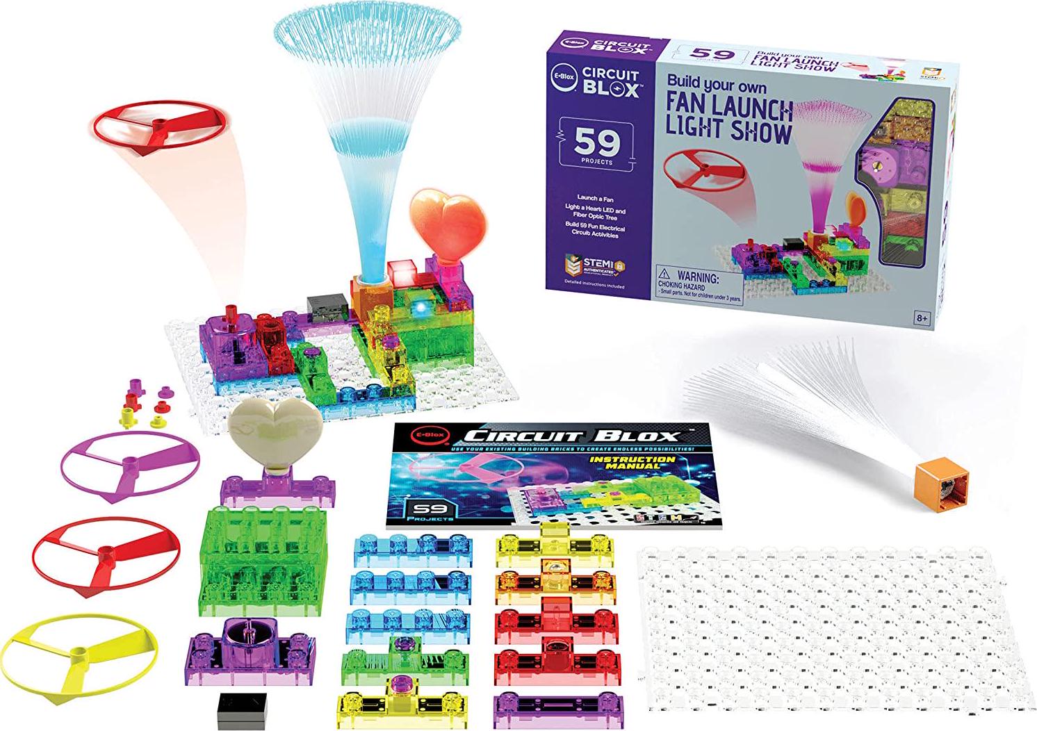 E-Blox, E-Blox Circuit Blox Builder - 59 Projects Circuit Board Building Blocks Toys Set for Kids Ages 8+