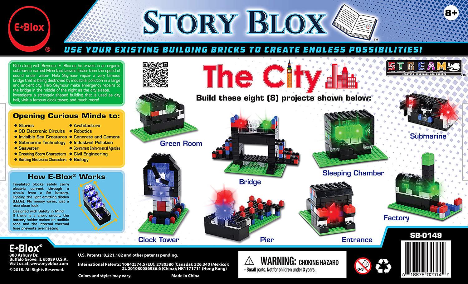 E-Blox, E-Blox Stories Blox Builder - The City LED Light-Up Building Blocks Stories Toy Set for Kids Ages 8+