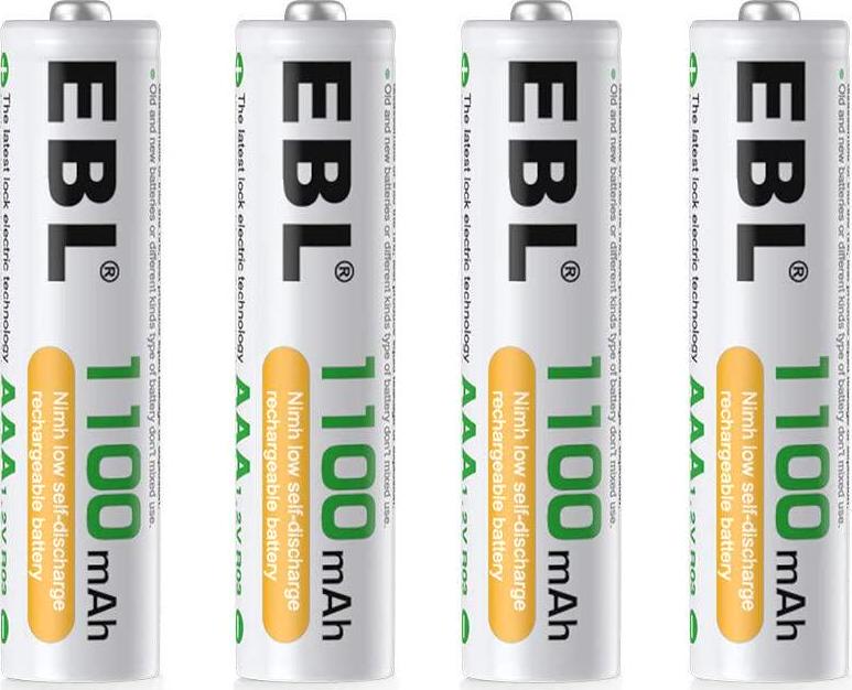 EBL, EBL 1100mAh Super Capacity AAA Rechargeable Batteries, 4 Pack