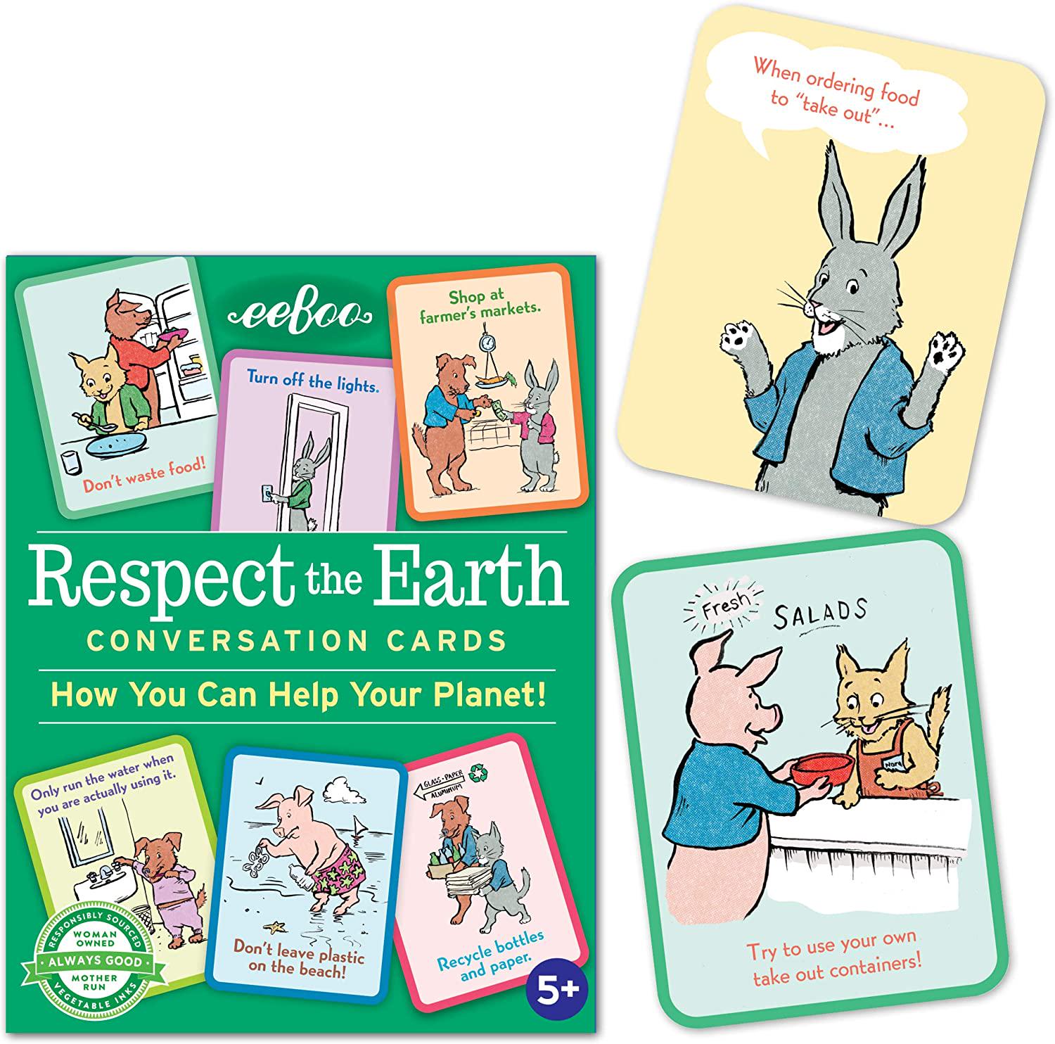eeBoo, EEBOO Respect The Earth Responsibility Flash Cards, 1 EA