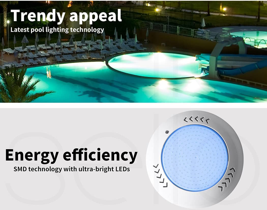 EMITTO, EMITTO 12-32V 30W Resin Filled Underwater LED Swimming Pool Lights RGB Spa Lamp
