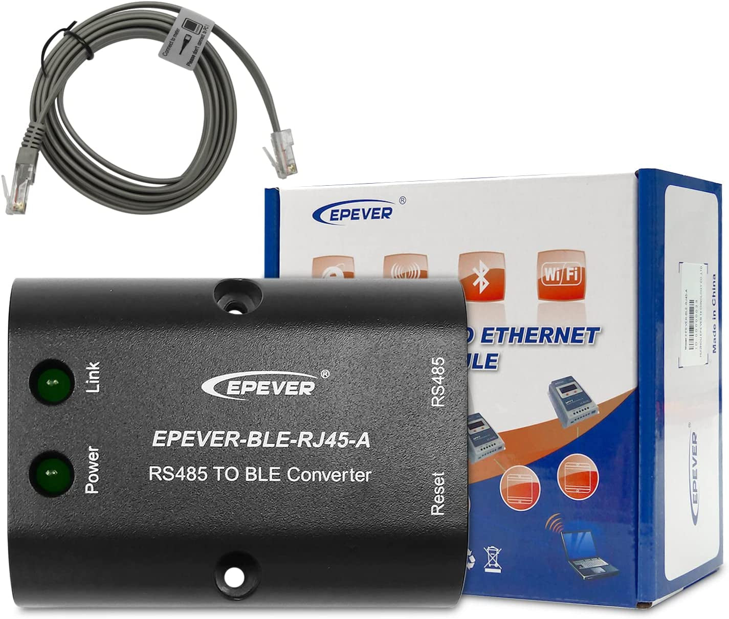 EPEVER, EPEVER-BLE-RJ45-A for MPPT Solar Charge Controller Communication Wireless Monitoring by Mobile Phone APP (EPEVER-BLE-RJ45-A)