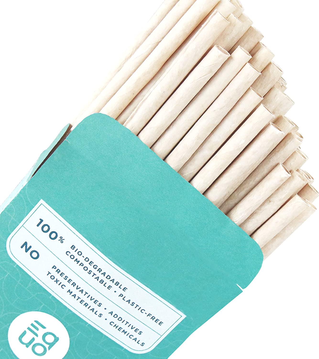 Equo, EQUO Coconut Straws, Disposable, Biodegradable, Compostable, and Plastic-Free Drinking Straws, Pack of 50, Standard