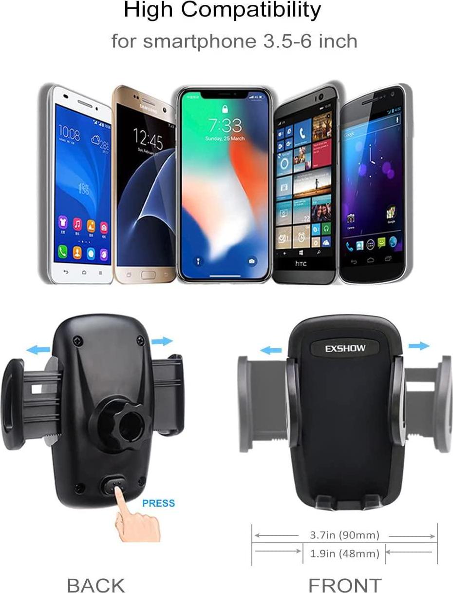 EXSHOW, EXSHOW Car Mount,Universal Windshield Dashboard 8.5 inch Long Arm Car Phone Mount for and All Smartphones 3.5-6.1 inch(Blue)