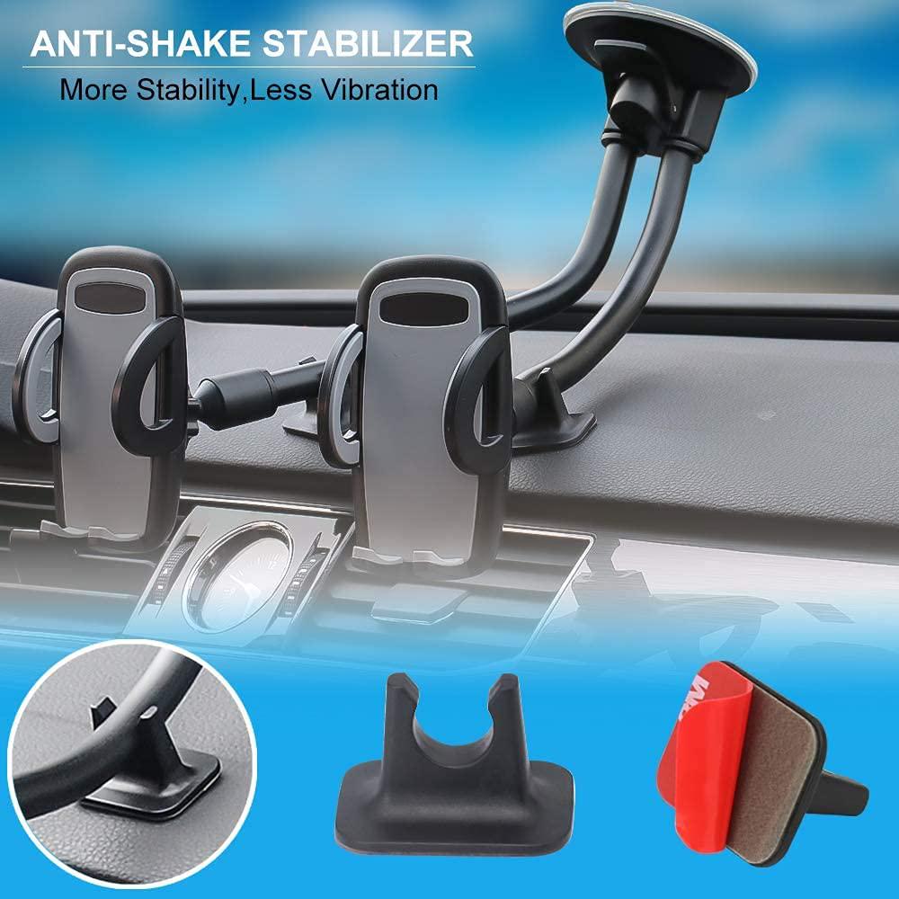 EXSHOW, EXSHOW Dual Phone Holder for Car , Phone Mount for Truck Windshield/Dashboard Compatible with iPhone 12/11/Xs/Xr/X/8 Plus/8/7/6, Samsung Note 21+/20+/10+/10/9/8/7 and More 3.5-6.5 inch Cell Phone