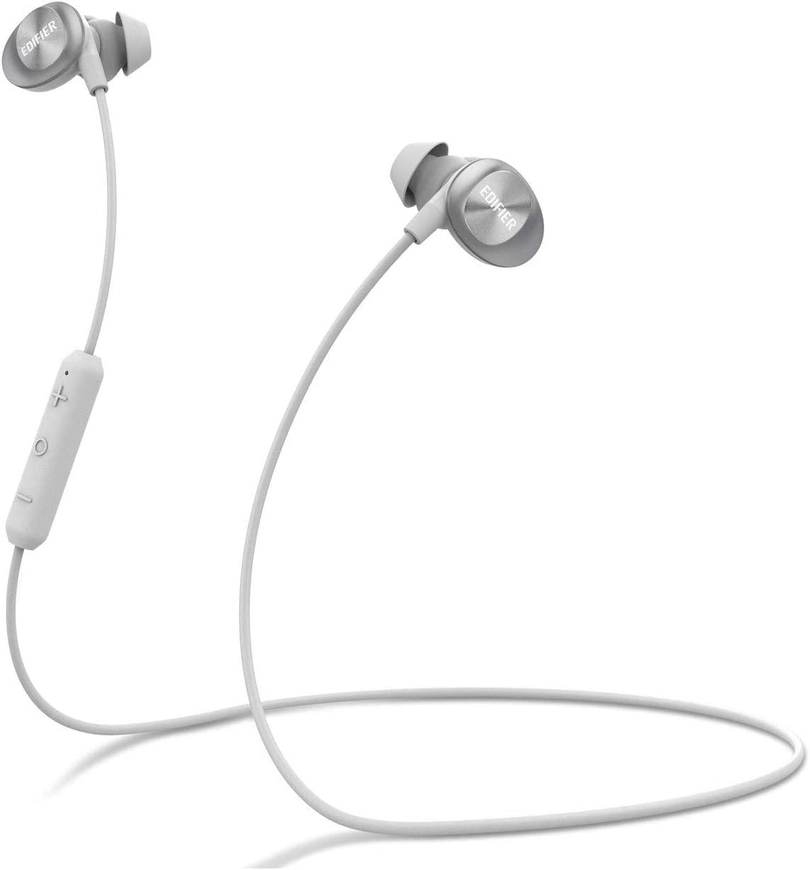 Edifier, Edifier W285BT Bluetooth Headphones -Wireless Magnetic Earbuds IPX4 in-Ear Sports Stereo Earphones with AAC Support, Built-in Mic - White