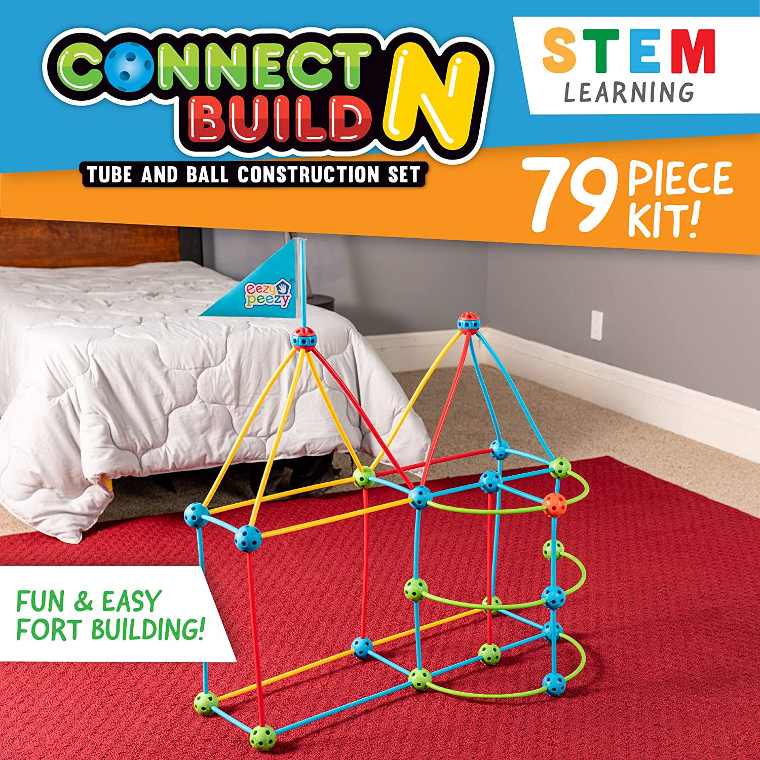 Eezy Peezy, Eezy Peezy Connect n Build Building Toys Starter Pack with 79 Pieces - Stem Toy for Kids