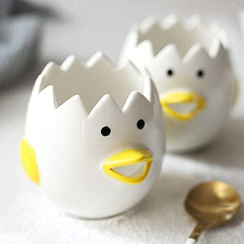 WEWESALE, Egg Yolk Separator Tools Egg White Yolk Dividers Kitchen Egg Filtration Ceramic Egg Separator Flip Cooker Fun Yellow Home Accessories