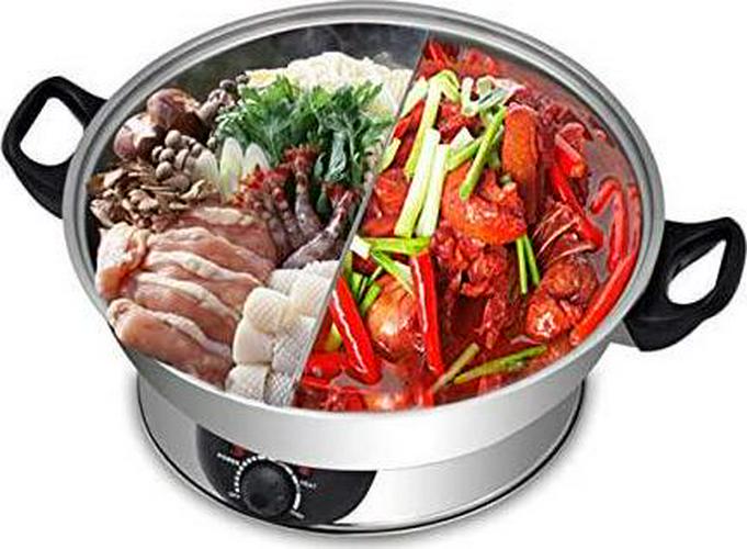 Galaxy Tiger, Electric Hotpot by Galaxy Tiger SET-500N Stainless Steel Shabu Shabu Steamboat Hot Pot with Divider 1600W Perfect for Family Gatherings, Parties and Events