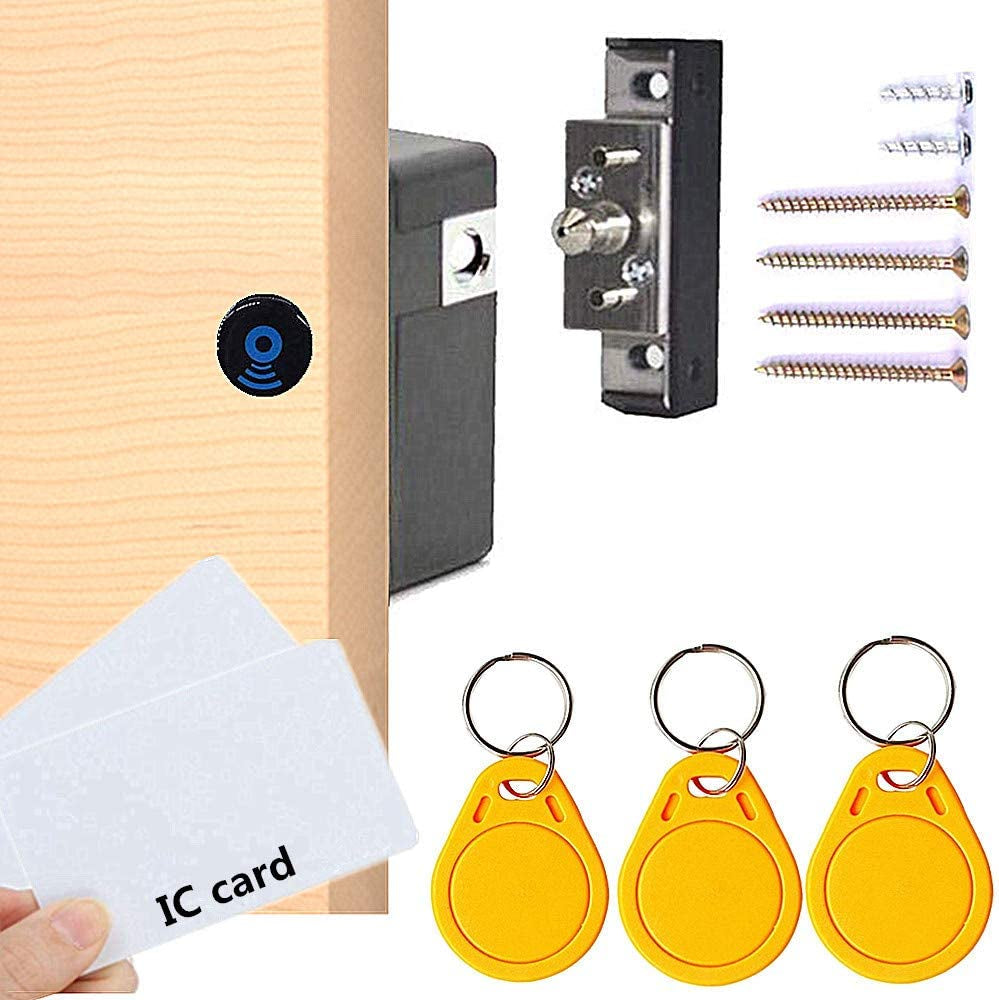 Junrbx, Electronic Cabinet Lock, RFID Electronic Cabinet Lock, Hidden DIY Lock, Electronic Sensor Lock, Punch-Free, Locker Lock, Wardrobe Lock, Drawer Lock