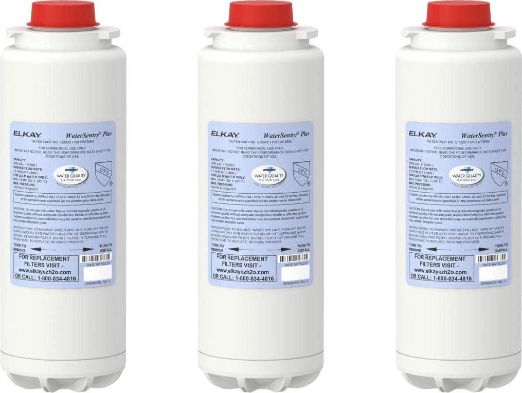 Elkay, Elkay 51300C_3PK WaterSentry Plus Replacement Filter (Bottle Fillers), 3-Pack