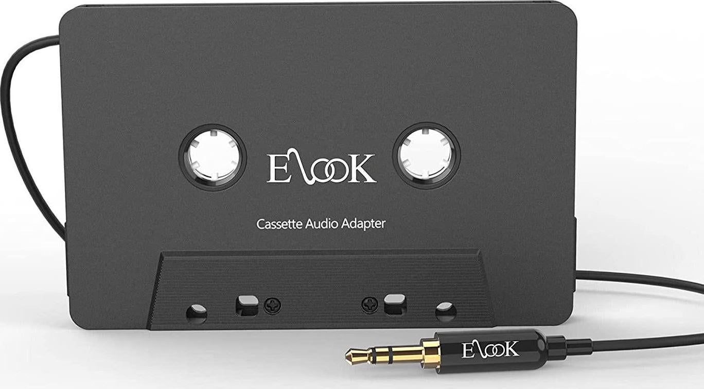 Elook, Elook Car Cassette Aux Adapter, 3.5mm Universal Audio Cable Tape Adapter for Car, Phone, MP3 ect. Black