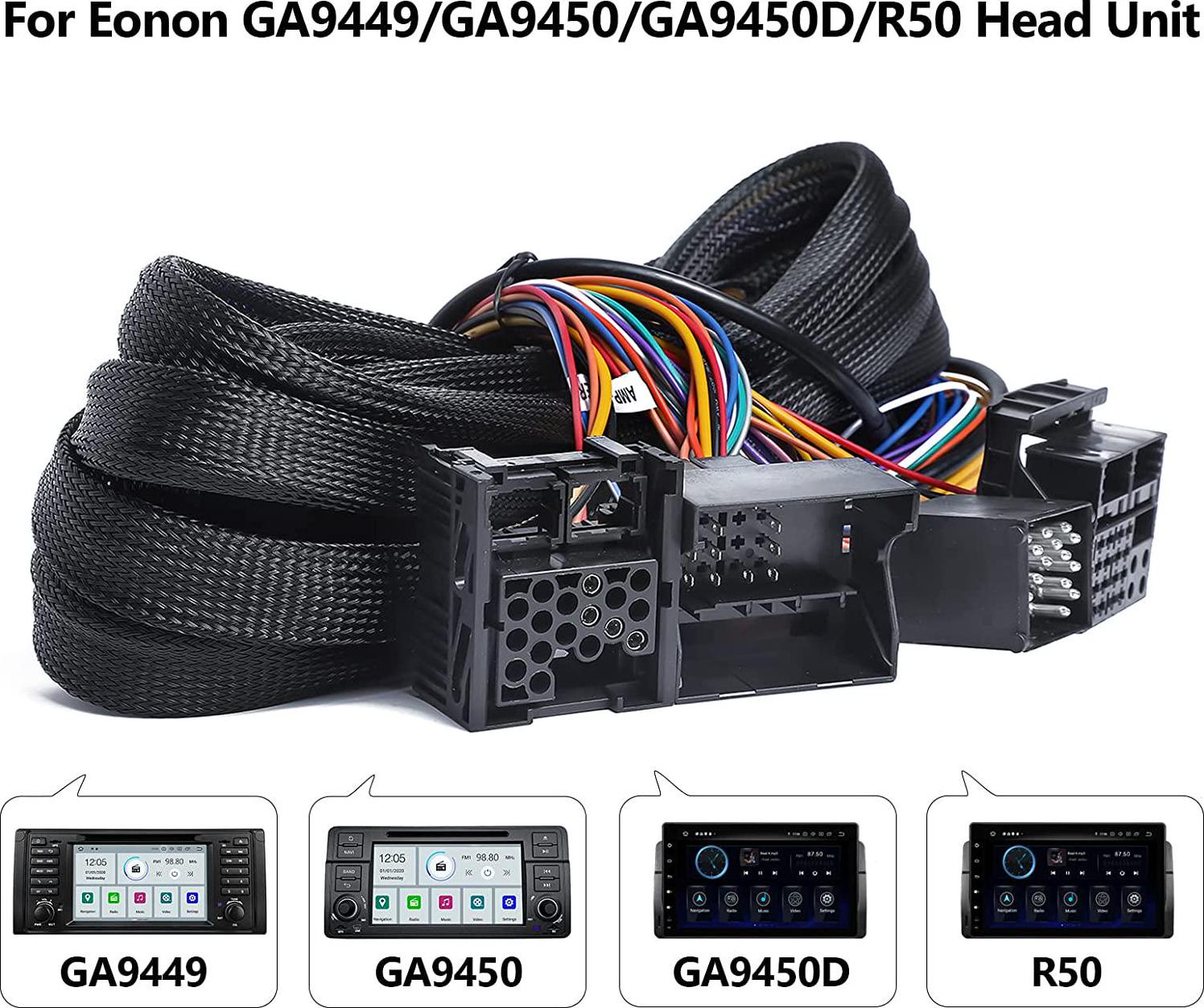 Eonon, Eonon 17 Pin + 40 Pin 5m Extension Harness Only for Eonon R49/ R50/ GA9450D/ GA9449/ GA9450 Car Stereo-A0582