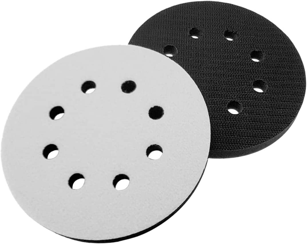 Erpmlyo, Erpmlyo 2PCS 5 Inch(125Mm) 8-Hole Soft Sponge Interface Pad for Sanding Pads and Hook and Loop Sanding Discs for Uneven Surface Polishing