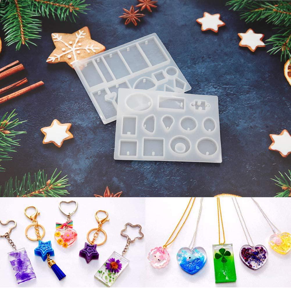 EuTengHao, EuTengHao 229Pcs DIY Jewelry Casting Molds Tools Set More Than 120 Designs Contains 9 Silicone Resin Jewelry Molds with 70 Designs,1 Earring Molds with 25 Designs,2 Necklace Bear Molds,3 Diamonds Mold