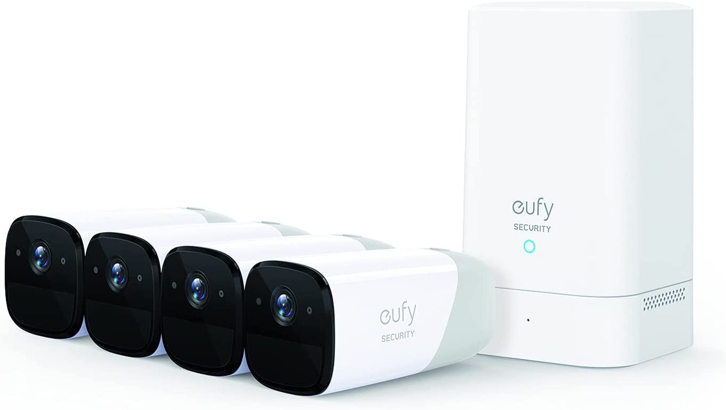 Eufy, Eufy Security by Anker Eufycam 2 Pro Wireless Home Security Camera System, 365-Day Battery Life, Homekit Compatibility, 2K Resolution, IP67 Weatherproof, Night Vision, 4-Cam Kit