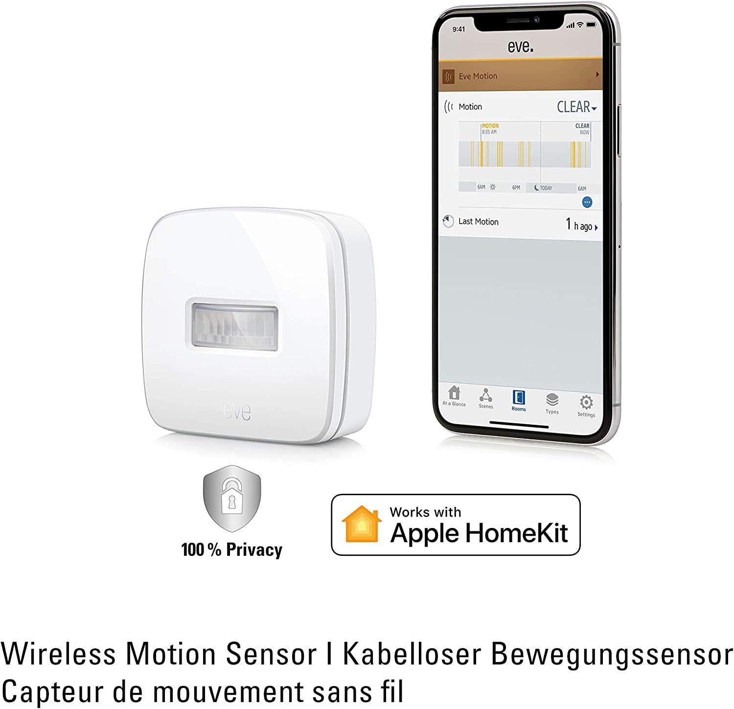 Eve, Eve Motion - Wireless Motion Sensor with Apple HomeKit technology, IPX 3 water resistance, Bluetooth Low Energy