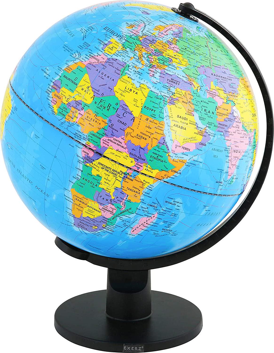 Exerz, Exerz 30CM Educational World Globe XL Swivel Rotating Globe - Diameter 30cm