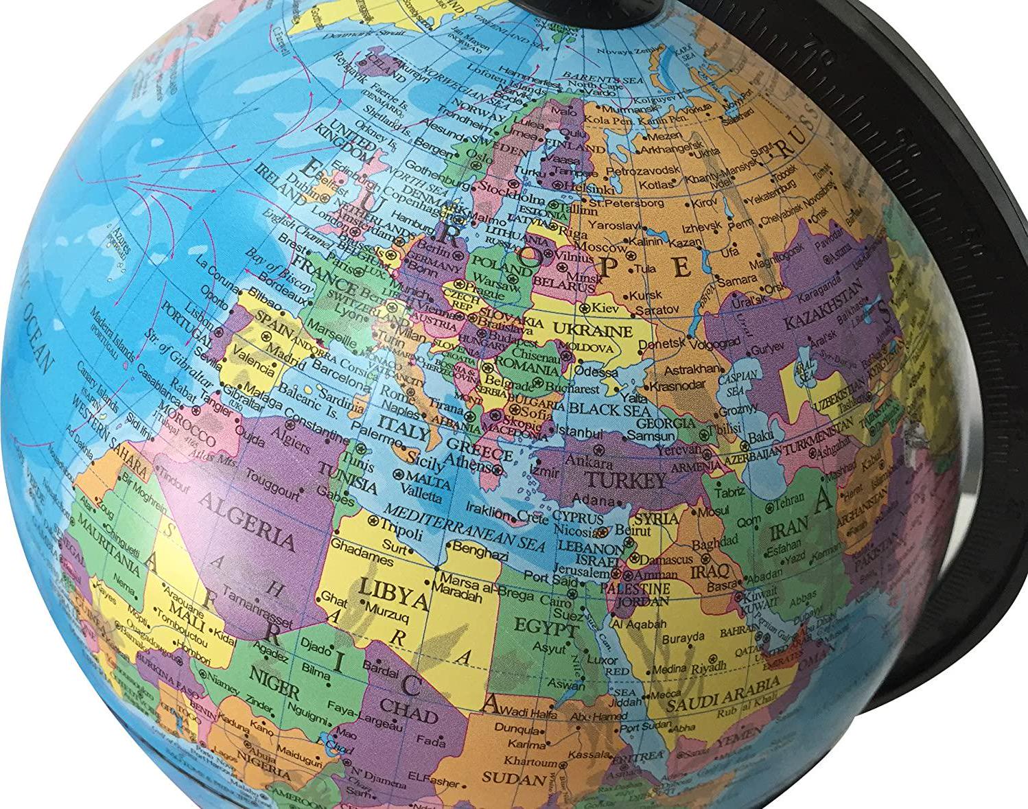 Exerz, Exerz Educational World Globe 20cm Swivel Rotating Desk Top Globe - Diameter 20cm (Engish)