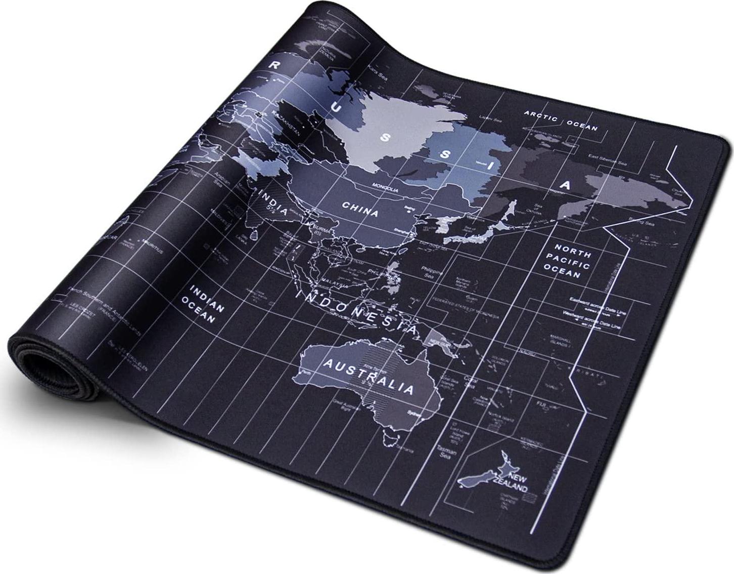 EXCO, Extra Large Gaming Mouse Pad XXL EXCOVIP Stitched Edges Mousepad Desk Mat (35.4 x 15.7 inch) Rubber Bottom Mouse Desk Pads for Gamers Computer, PC and Laptop Keyboard and Mouse (World Map) 4844