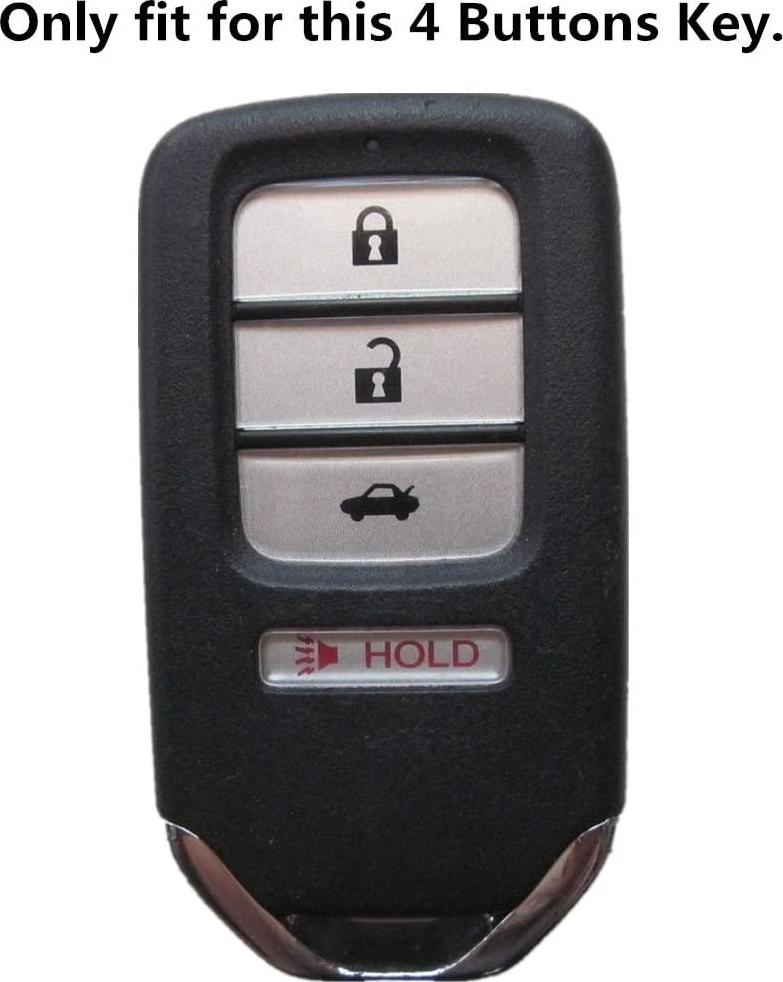 Ezzy Auto, Ezzy Auto Black and Rose Silicone Rubber Key Fob Case Key Cover Key Jacket Skin Protector fit for Honda Accord CR-V HR-V CR-Z 3 Buttons