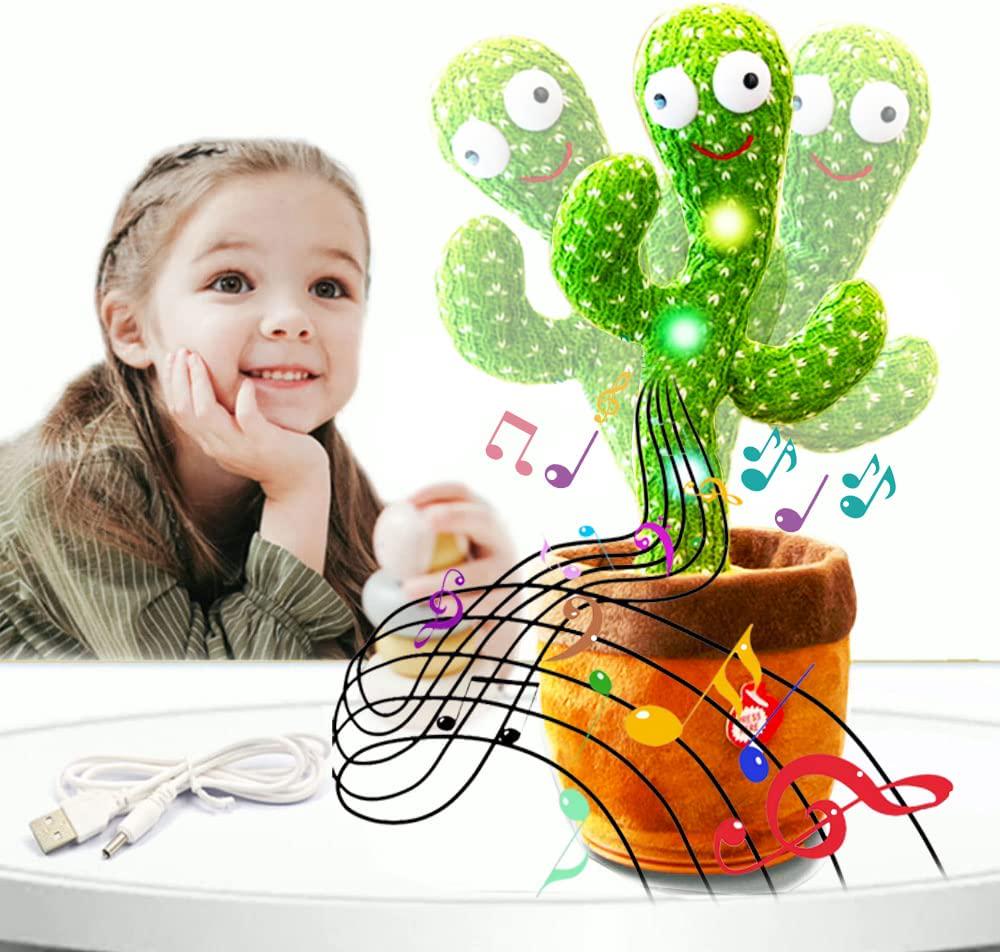 FA FIGHTART, FIGHTART Dance Dancing Cactus Toy Talking Singing Mimicking Repeating 120 Songs Rechargeable Light Glow
