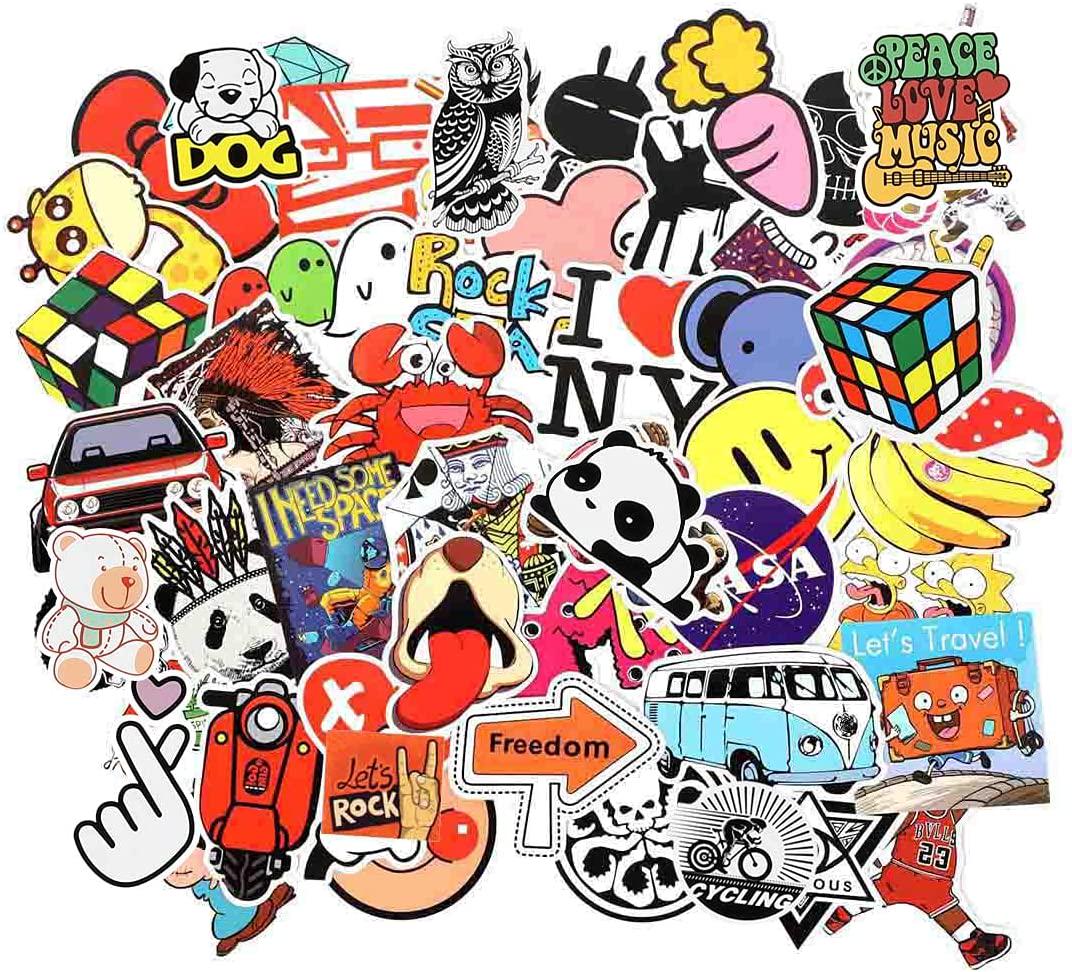 FNGEEN, FNGEEN 100pcs Random Stickers Pack for Laptop, Skateboard Stickers, Cool Vinyl Waterproof Stickers for Adult Teens Boys Girls, Decals for Computer Car Bike Luggage Bumper Suitcase