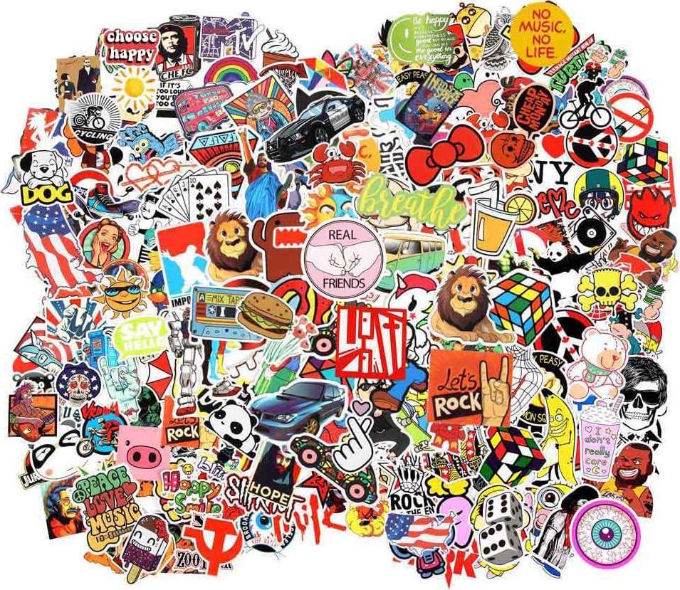 FNGEEN, FNGEEN 100pcs Random Stickers Pack for Laptop, Skateboard Stickers, Cool Vinyl Waterproof Stickers for Adult Teens Boys Girls, Decals for Computer Car Bike Luggage Bumper Suitcase