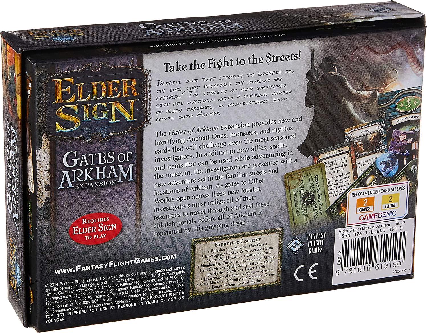 Fantasy Flight Games, Fantasy Flight Games Elder Sign The Gates of Arkham Board Games