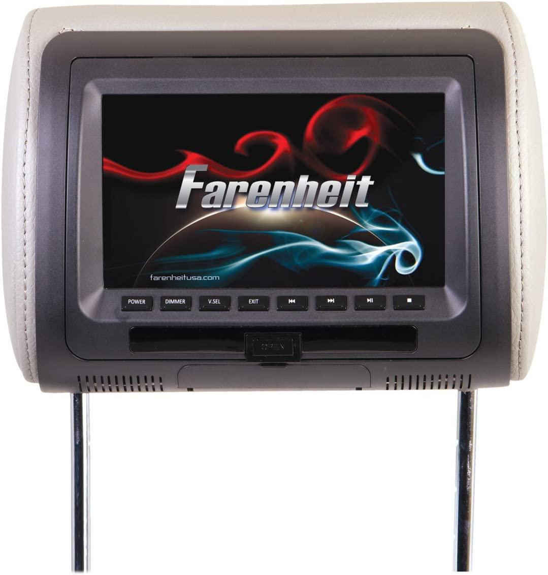 Fahrenheit, Farenheit HR-71CC Universal Replacement Headrest Preloaded with 7 Inch LCD
