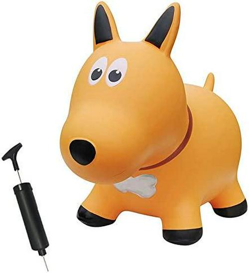 Farm Hoppers, Farm Hoppers Award Winning Inflatable Bouncing Yellow Dog with Pump