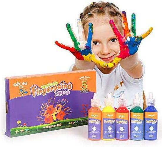 Simpleoa, Finger Paint kit, Washable Finger Paint Set, Finger paint with Bath Bombs for Kids Bath (Finger Paint-6)