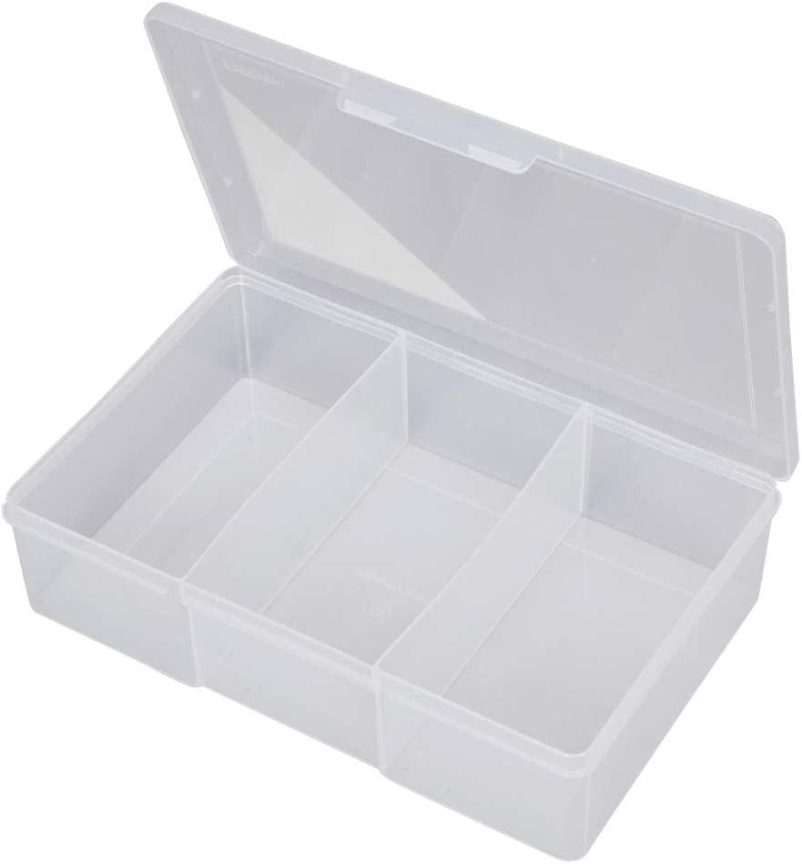 FISCHER PLASTIC, Fischer Plastic F1H-090 3 Compartment Storage Box, Clear