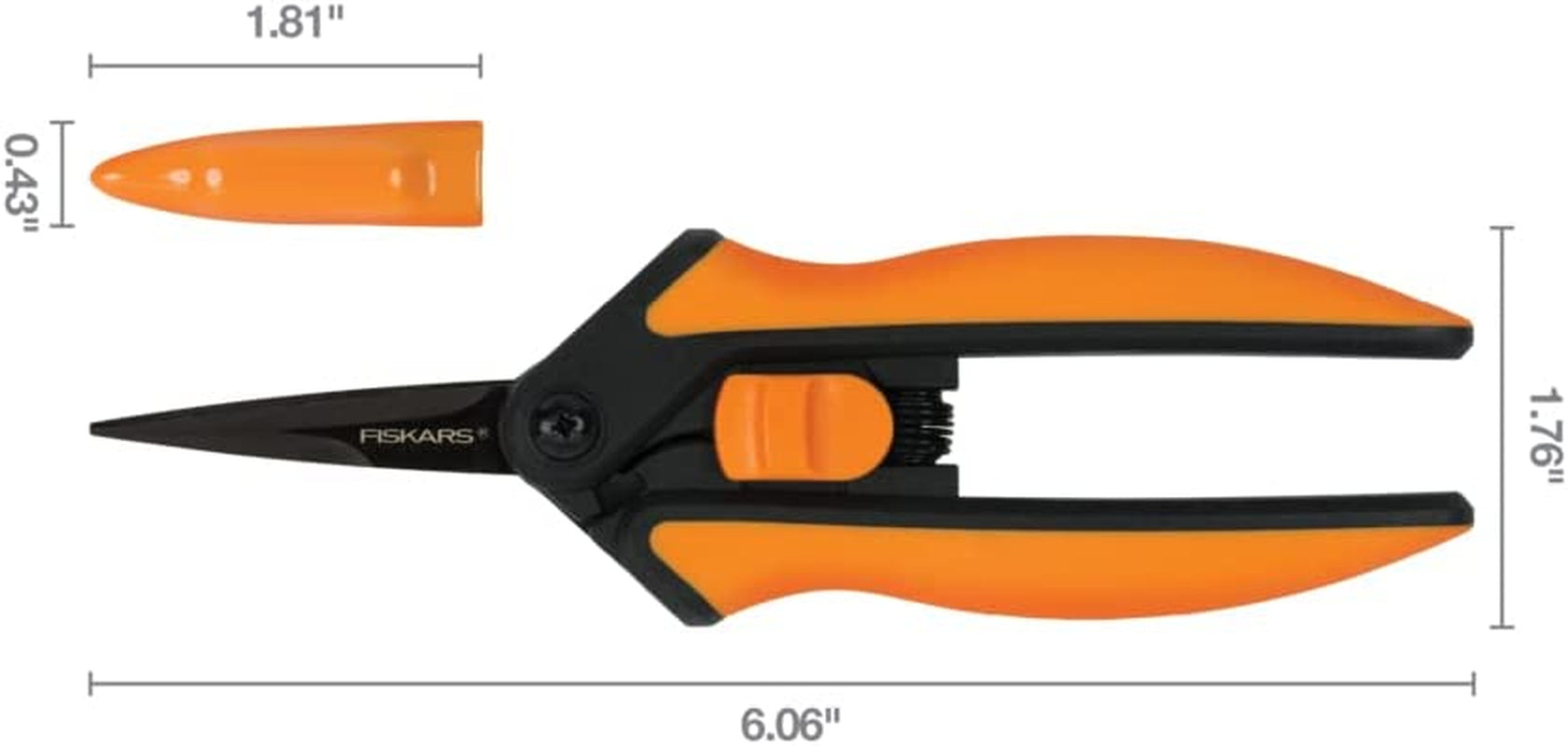 Fiskars, Fiskars 399241-1002 Micro-Tip Pruning Snips, Non-Stick Blades, 2 Count, Orange